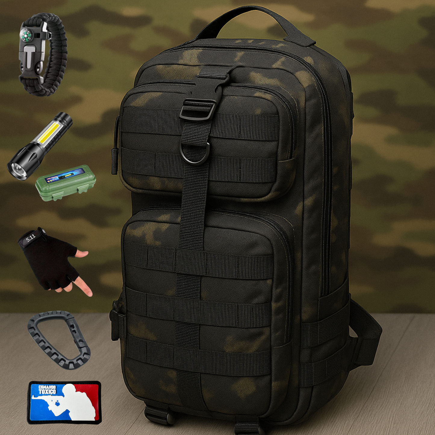 Máxima capacidad Resistencia total Bolso táctico 3p de 36 litros+ 5 Productos Incluidos ¡Solo x Hoy!